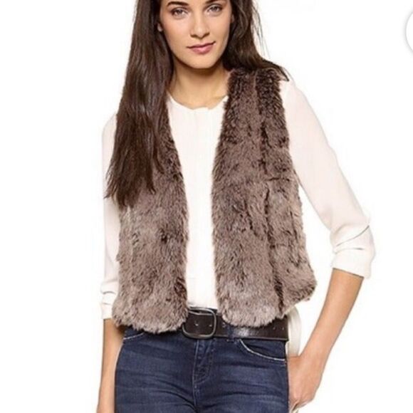 Madewell  Vegan Faux Fur Brown Vest size small - Picture 1 of 6